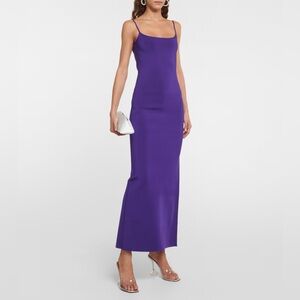 GALVAN Bella Dress - Purple Compact Knit Maxi Dress Size Small